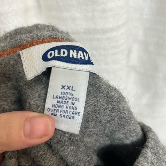 Retro Y2K Old Navy Lambswool Wool Sweater 2X Men’s Contrasting Trim Boxy - Picture 6 of 6